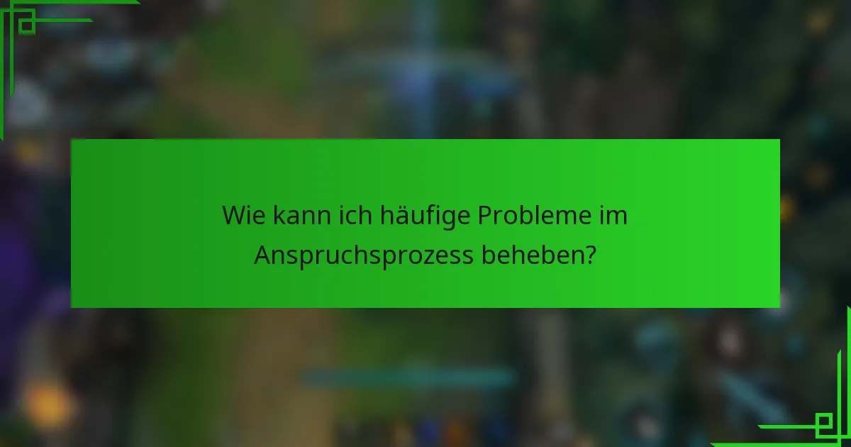 Wie kann ich häufige Probleme im Anspruchsprozess beheben?