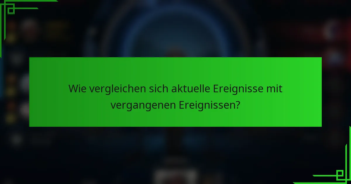 Wie vergleichen sich aktuelle Ereignisse mit vergangenen Ereignissen?